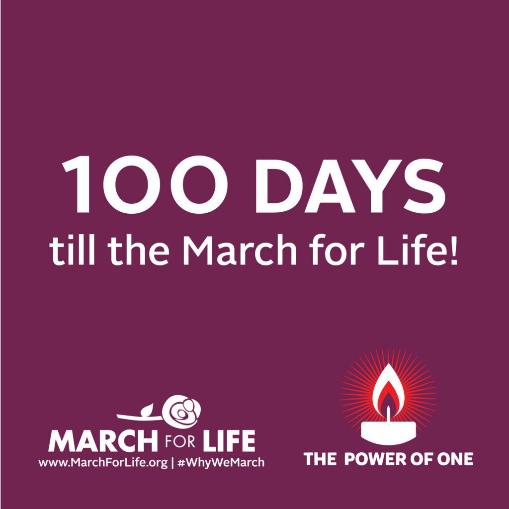 In 100 days, tens of thousands of pro-life Americans will descend upon our Nation’s Capital for the March for Life. The March for Life is the largest annual peaceful, human rights protest in the world, and it happens every January in Washington D.C. on the anniversary of legalized abortion on demand in the United States.